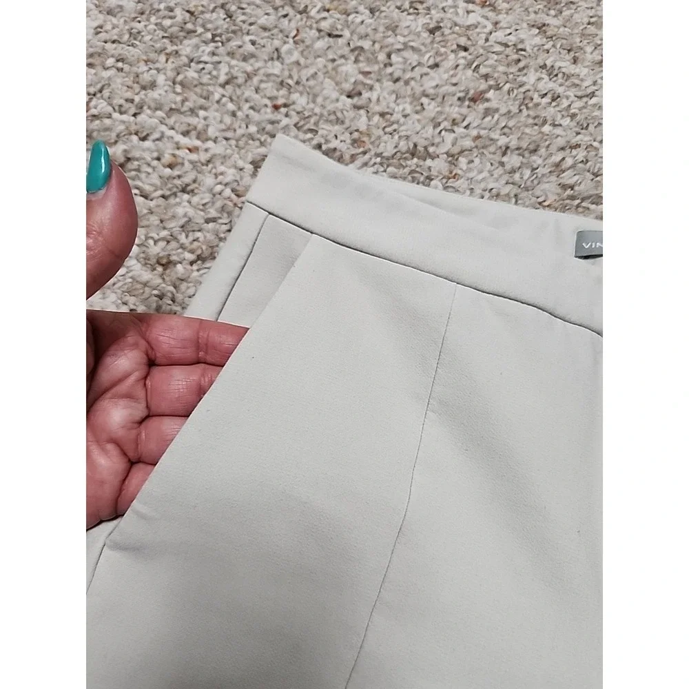 Vince Stitch Front /Back Seam Ponte Stretch Ankle Pant Size 0 Beige